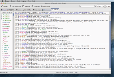 Screenshot of Smuxi on macOS