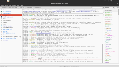 Screenshot of Smuxi 0.10 on GNOME3